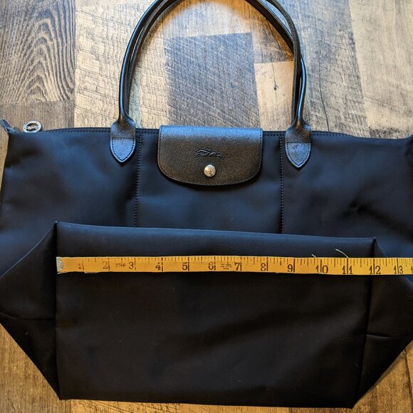 Longchamp Les Pliages Neo Tote Bag Black Nylon & Leather - Picture 9 of 10